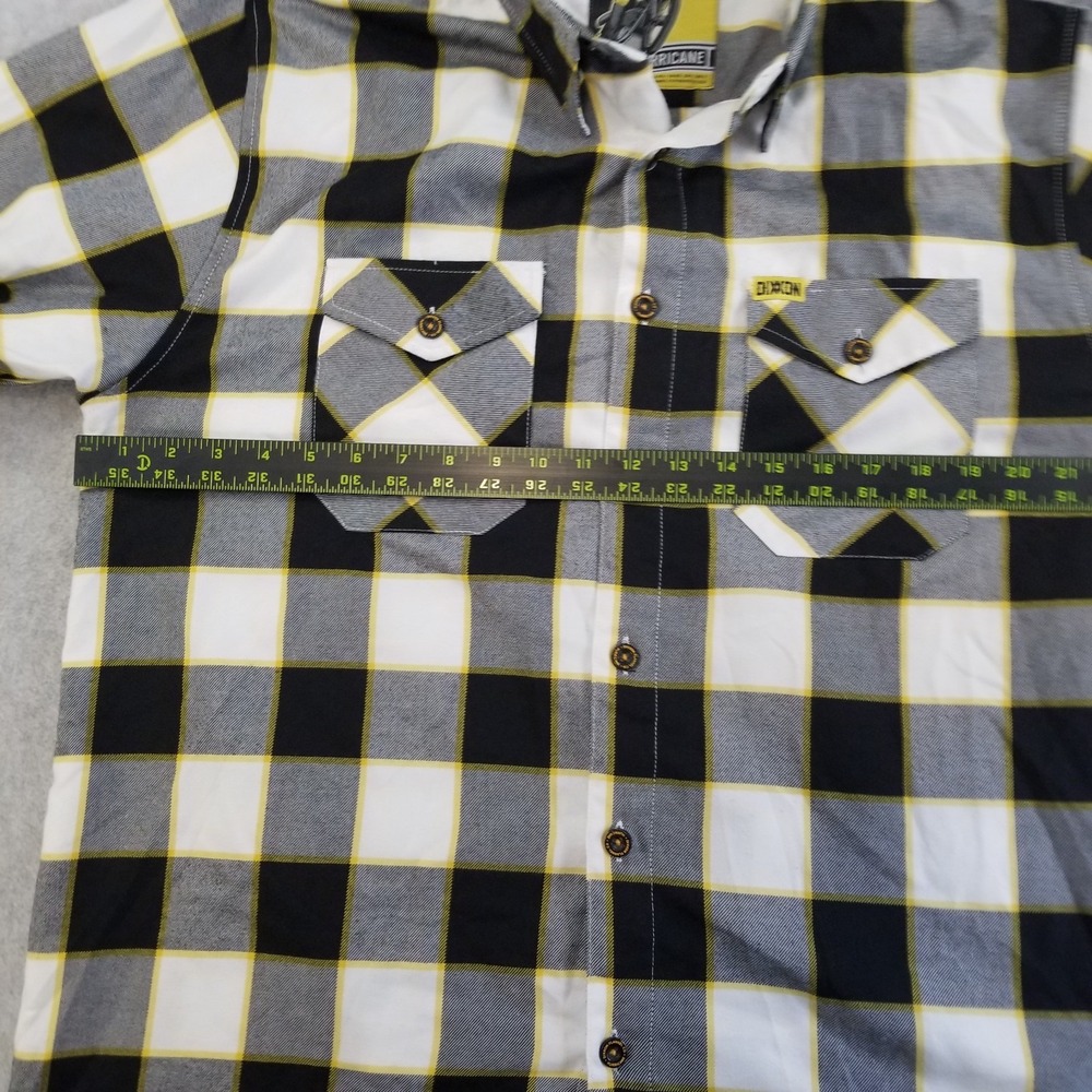 Dixxon Flannel Hurricane Shirt Mens Large Black Yellow Plaid D-Tech Motorcycle - Picture 4 of 7